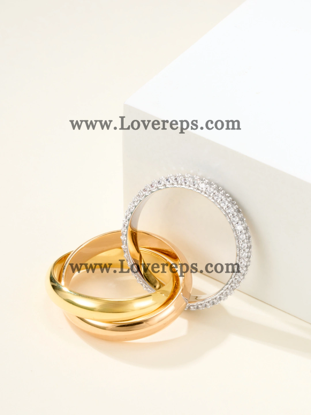 Cartier Trinity Ring Medium Model with Semi-Paved