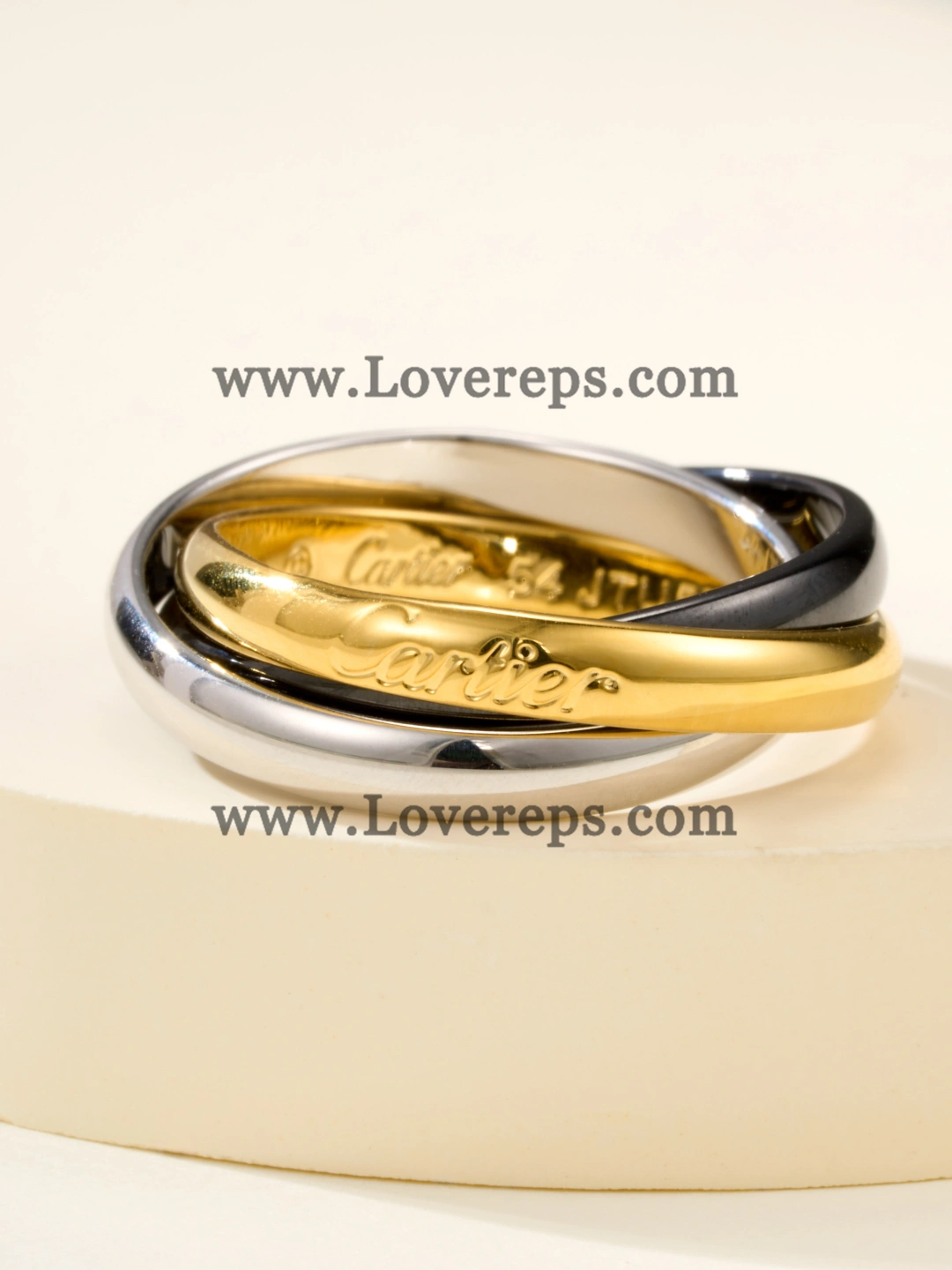 Cartier Trinity Ring with Ceramic Classic Model