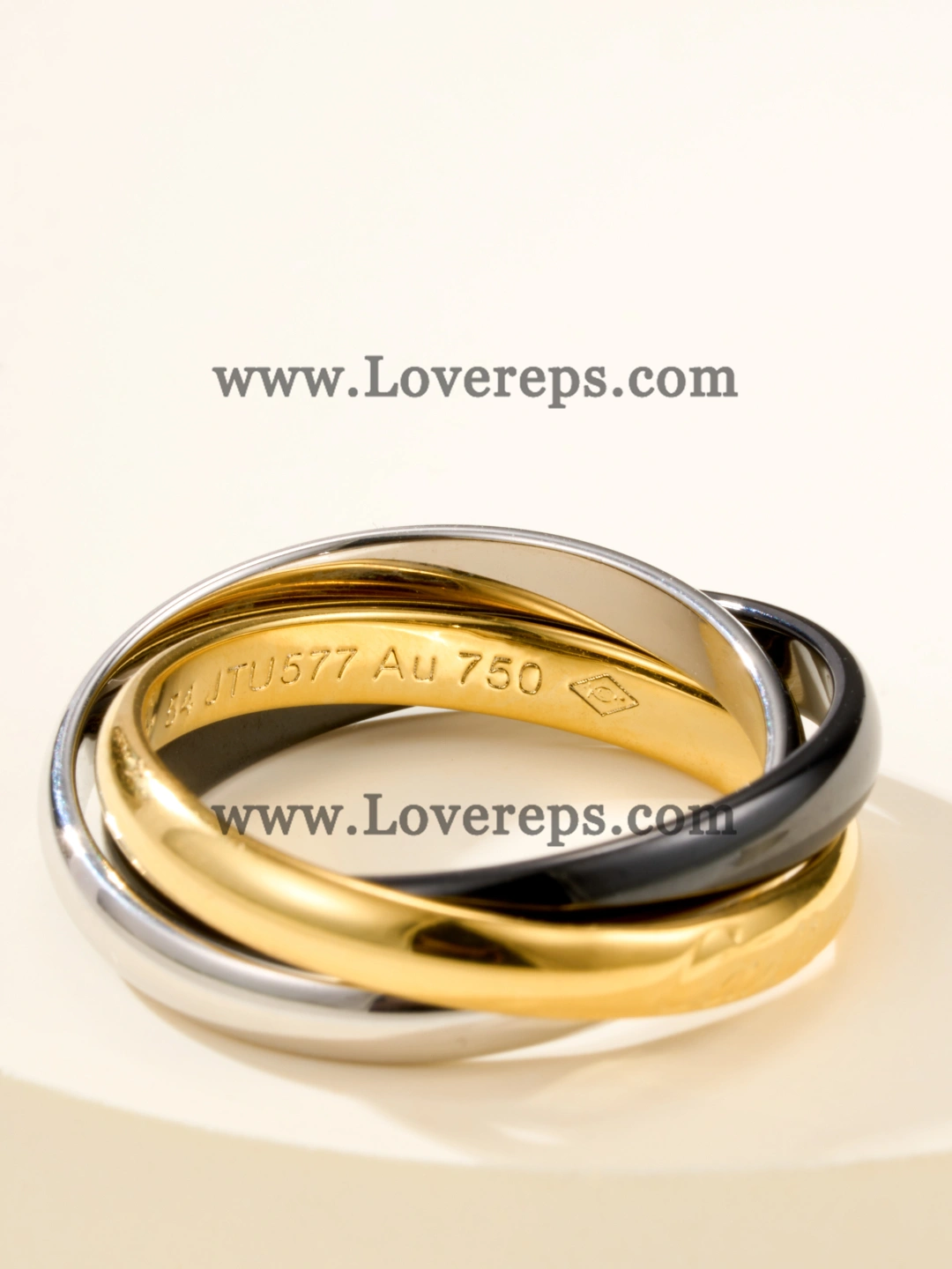 Cartier Trinity Ring with Ceramic Classic Model