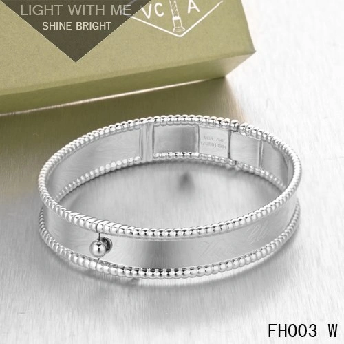 Cheap Van Cleef And Arpels Perlee Signature In White Gold Bracelet-Medium Model
