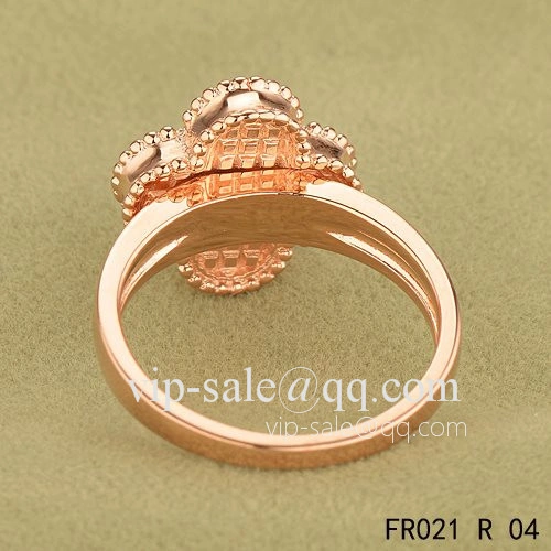 Cheap Van Cleef Vintage Alhambra Ring In Pink Gold With Carnelian