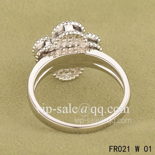 Cheap Van Cleef Vintage Alhambra Ring In White Gold With White Mother-Of-Pearl