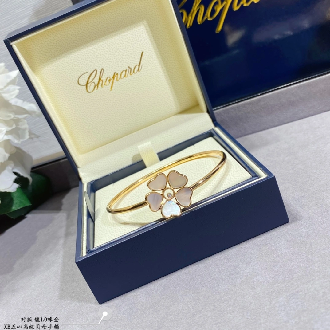 Chopard Happy Flowers Bangle Ethical Rose Gold With Diamond Red and Mother-of-Pearl