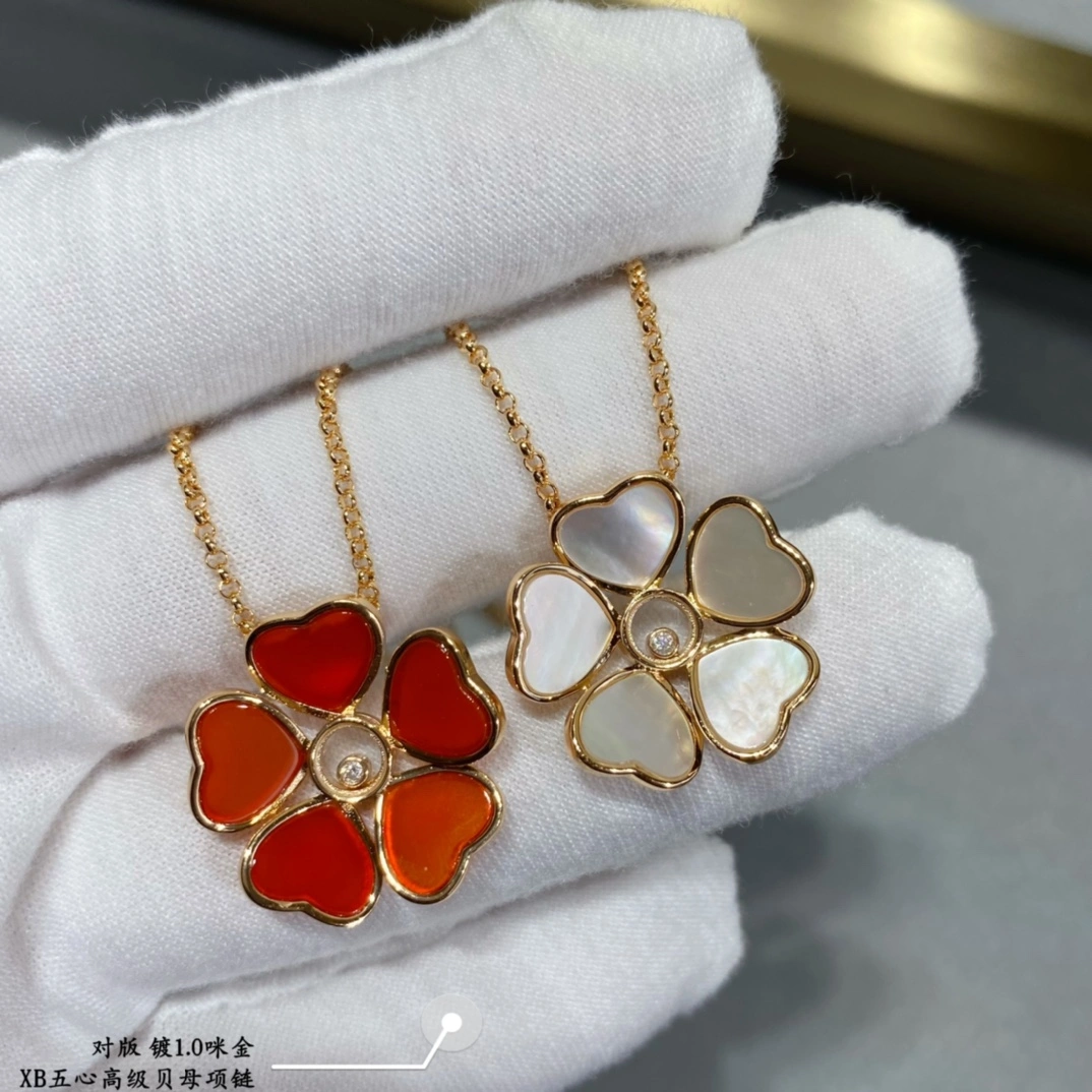 Chopard Happy Flowers Pendant Ethical Rose and Red and Mother-of-Pearl