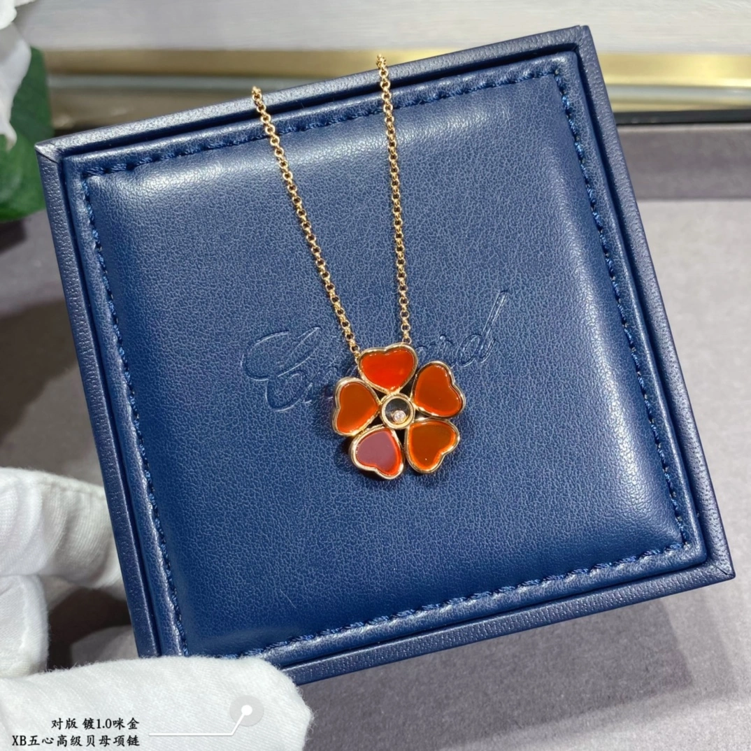 Chopard Happy Flowers Pendant Ethical Rose and Red and Mother-of-Pearl