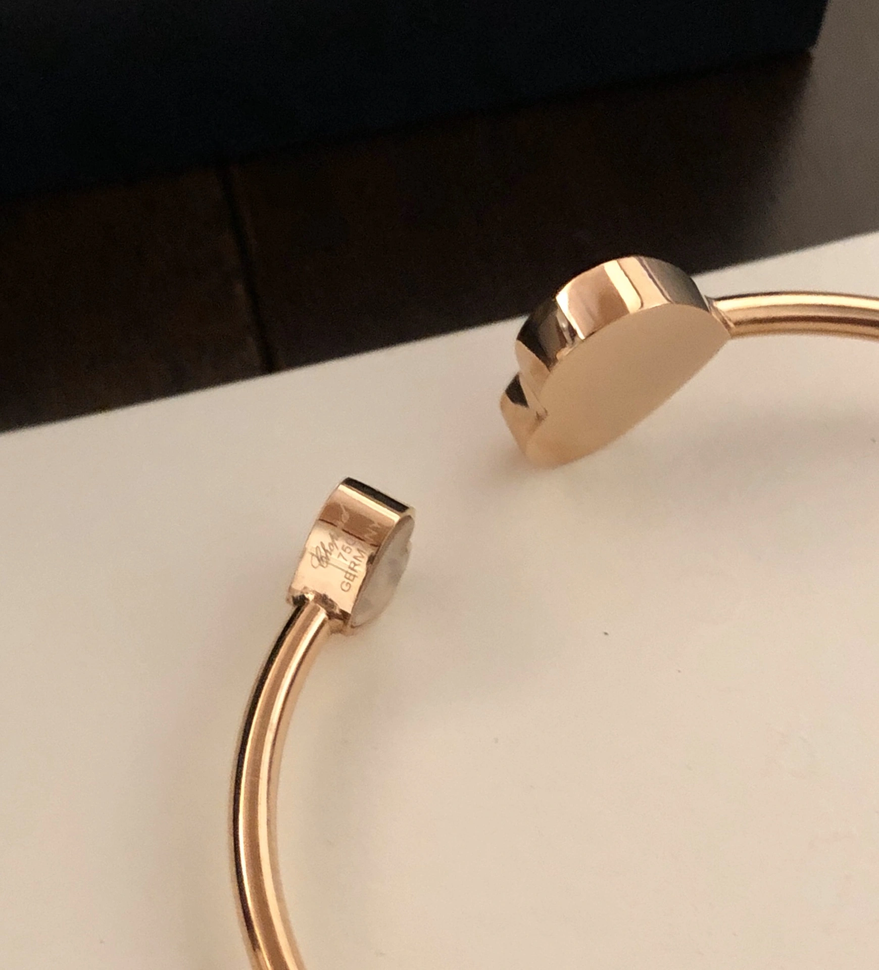 Chopard Happy Hearts Bangle Ethical Rose Gold With Diamond Turquoise Stone