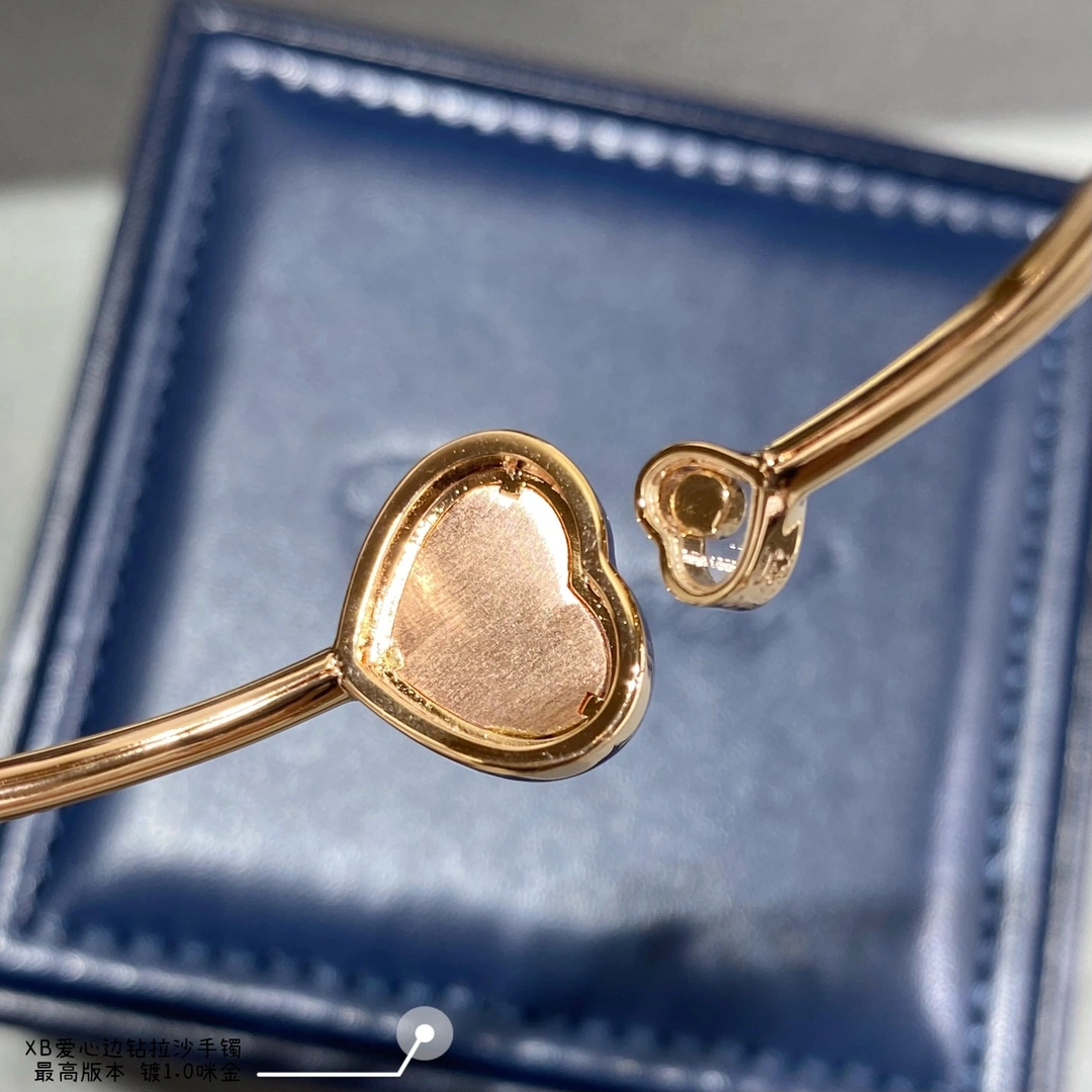 Chopard Happy Hearts Bangle Ethical Rose Gold With Diamonds Mother-of-Pearl and Red Stone and Gold