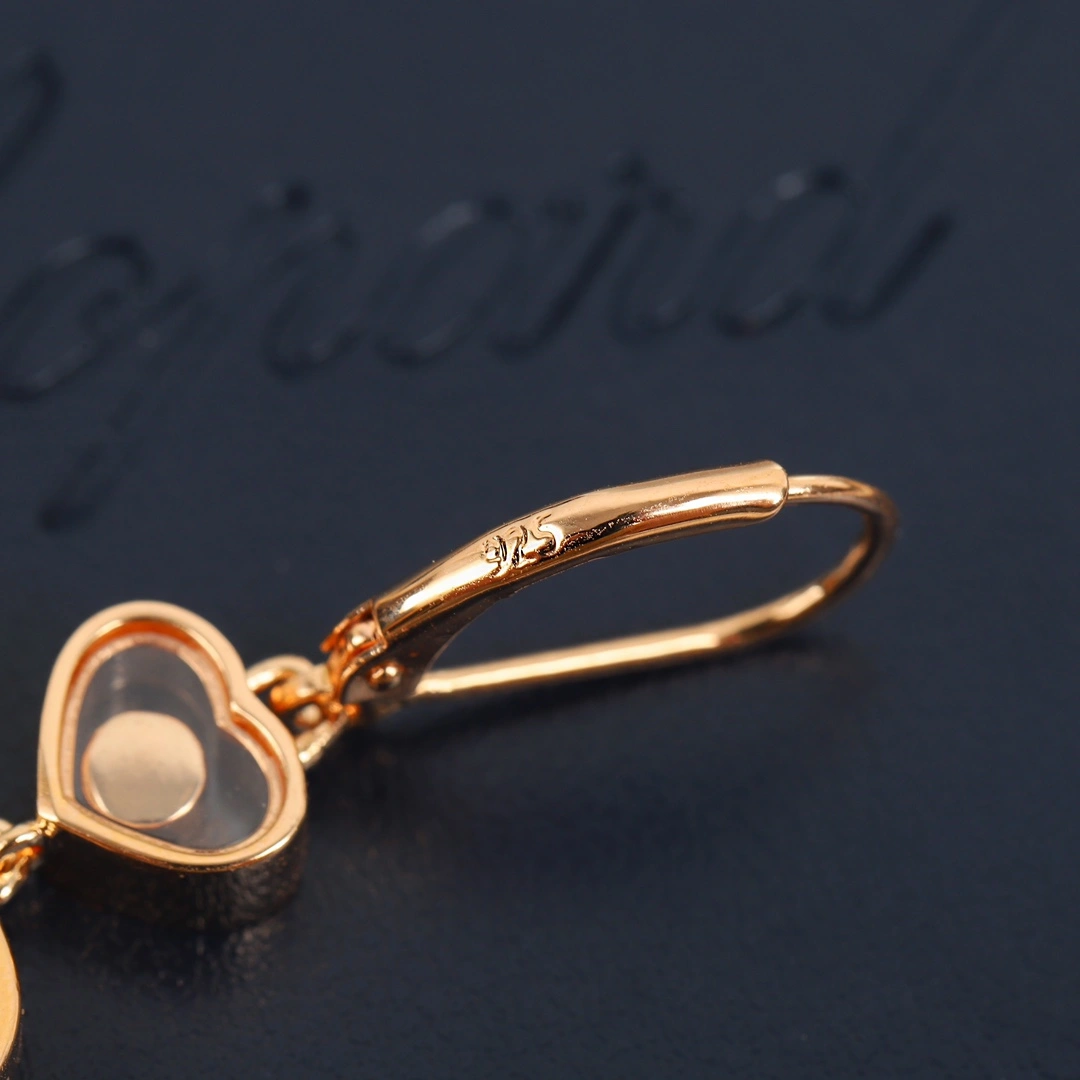 Chopard Happy Hearts Earrings Ethical Rose Gold Red and Mother-of-Pearl and Black