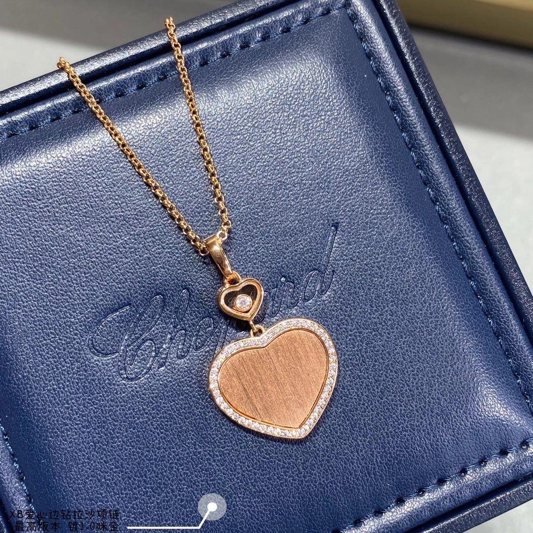 Chopard Happy Hearts Pendant Ethical Rose Gold With Diamonds Gold Stone