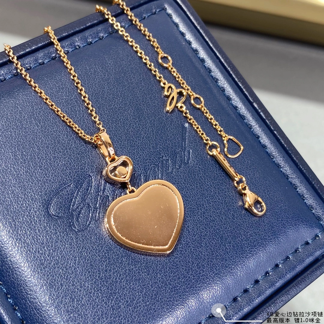 Chopard Happy Hearts Pendant Ethical Rose Gold With Diamonds Gold Stone