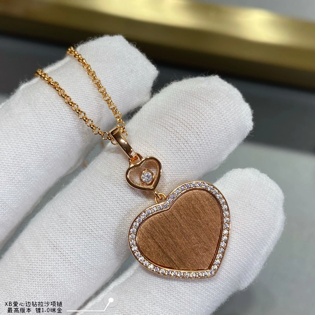 Chopard Happy Hearts Pendant Ethical Rose Gold With Diamonds Gold Stone