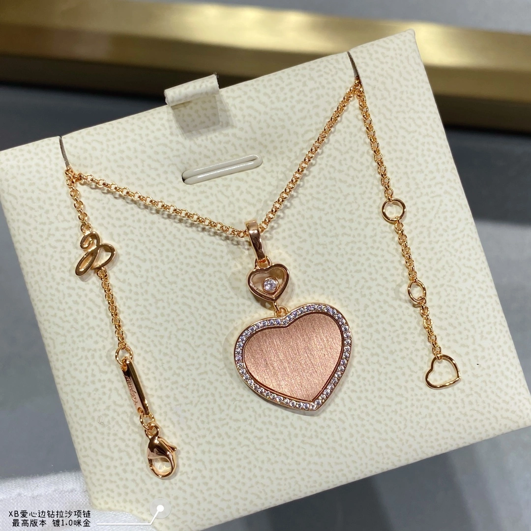 Chopard Happy Hearts Pendant Ethical Rose Gold With Diamonds Gold Stone