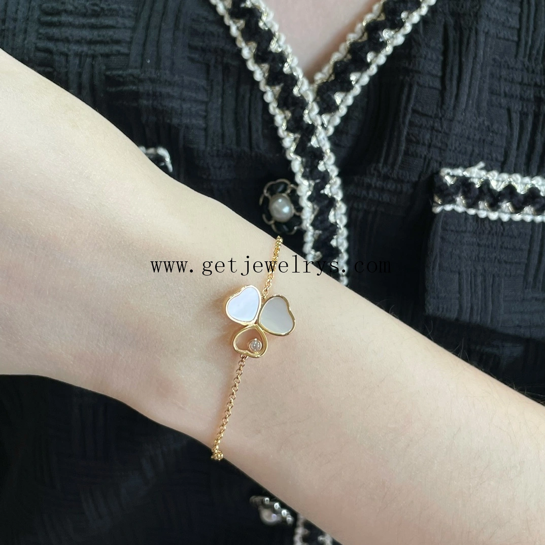 Chopard Happy Hearts Wings Bracelet with Diamonds and Mother-of-pearl Yellow Gold