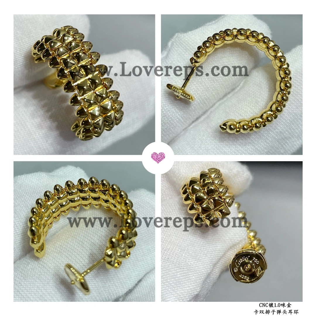 Clash de Cartier Earrings Double Row Yellow Gold Rose Gold White Gold