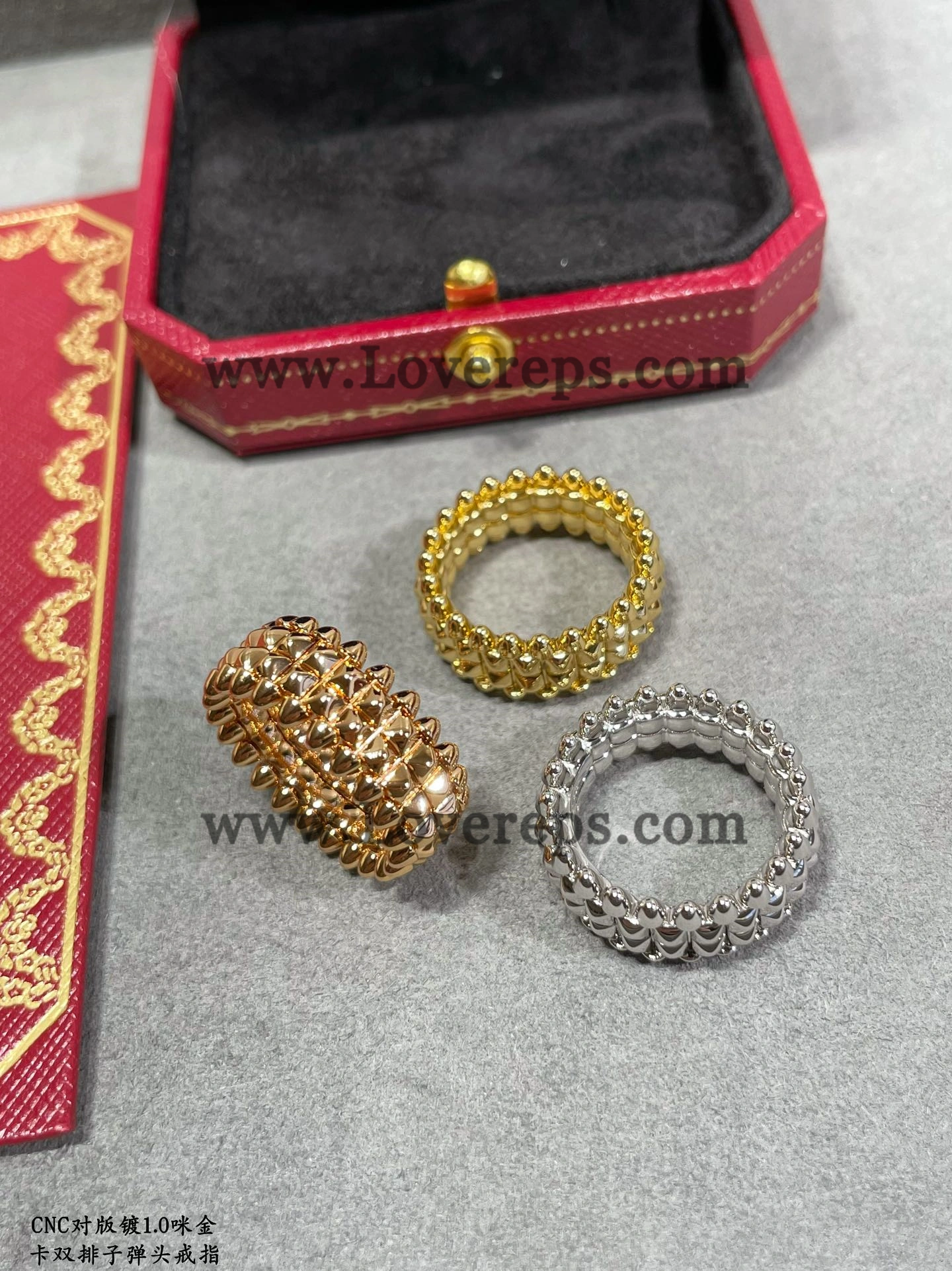 Clash de Cartier Ring Double Row Yellow Gold Rose Gold White Gold