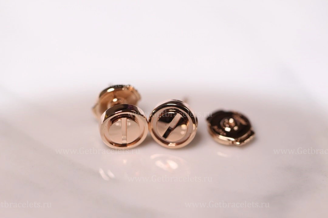 Copy Carteri Love Screw Motifs Earring Pink Gold B8301254