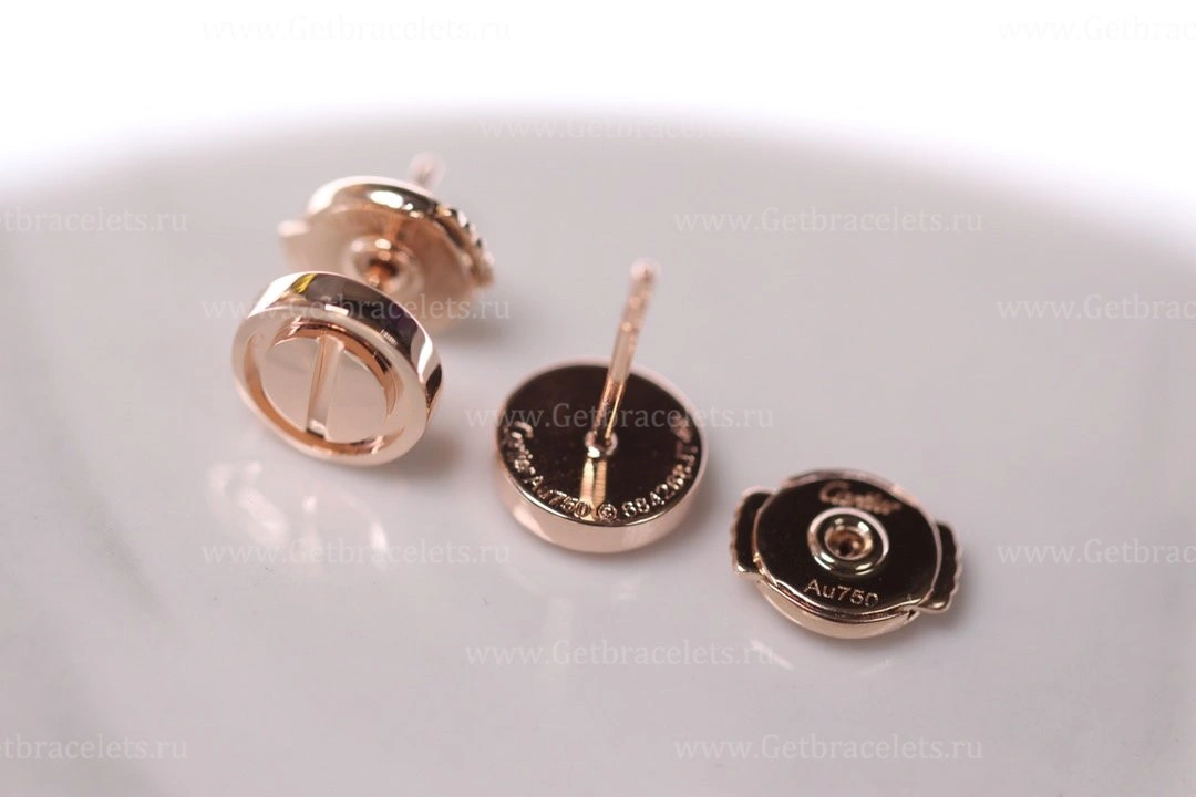 Copy Carteri Love Screw Motifs Earring Pink Gold B8301254