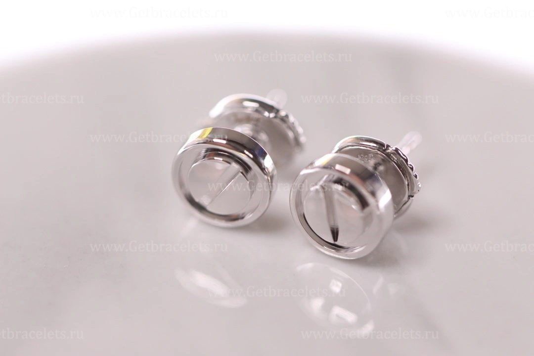 Copy Carteri Love Screw Motifs Earring White Gold B8301256