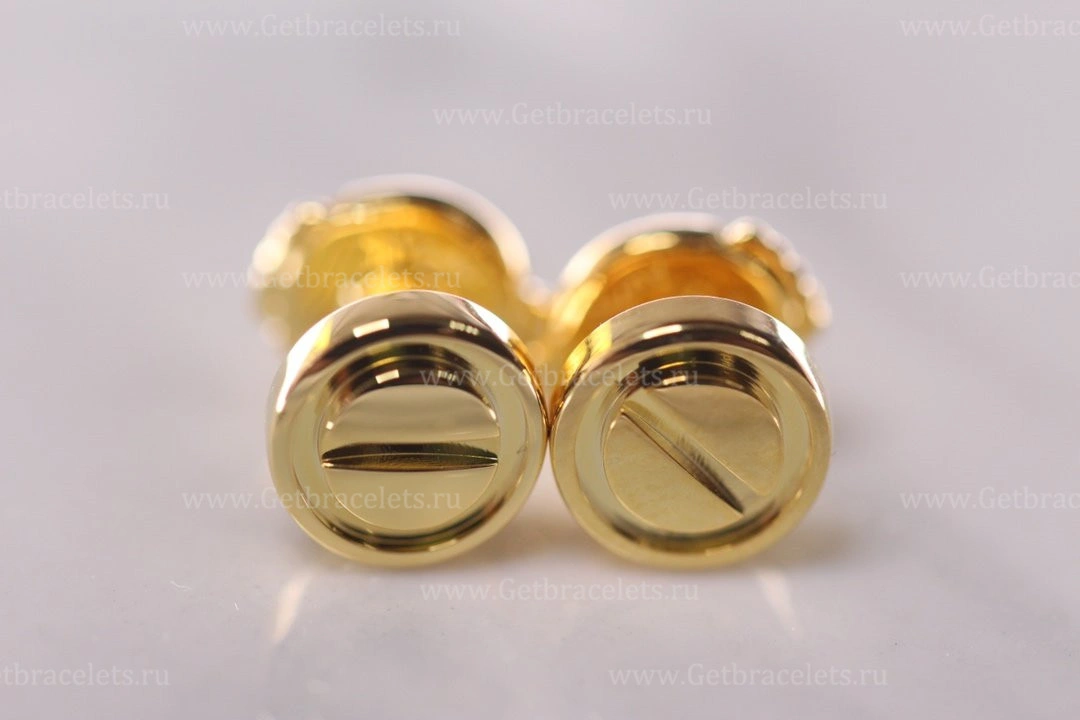 Copy Carteri Love Screw Motifs Earring Yellow Gold B8301255