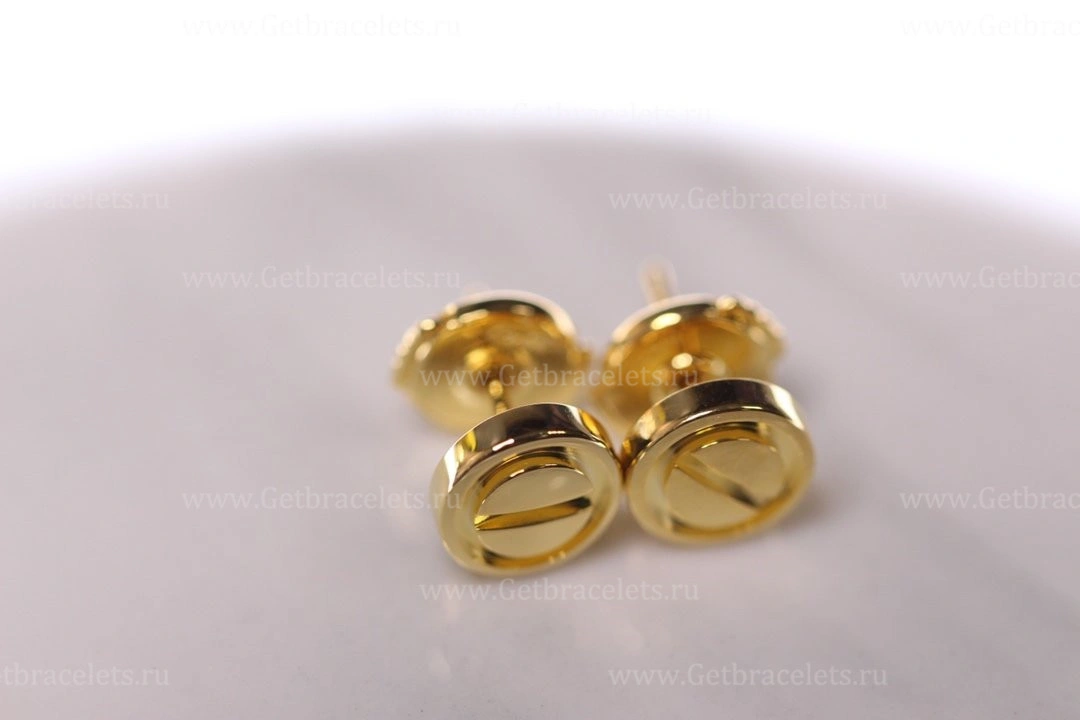 Copy Carteri Love Screw Motifs Earring Yellow Gold B8301255