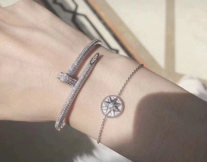 Dior Rose Des Vents 925 Sterling Silver Eight Pointed Star Pendant Ladies Diamonds Bracelet JRDV95031_0000
