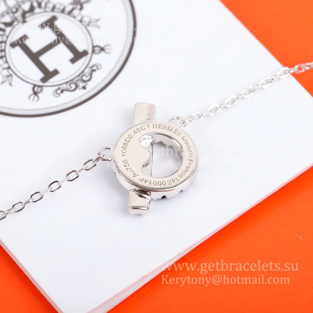 Disruptive Design Hermes Finesse Necklace with Black Spinel Gemstones White Gold