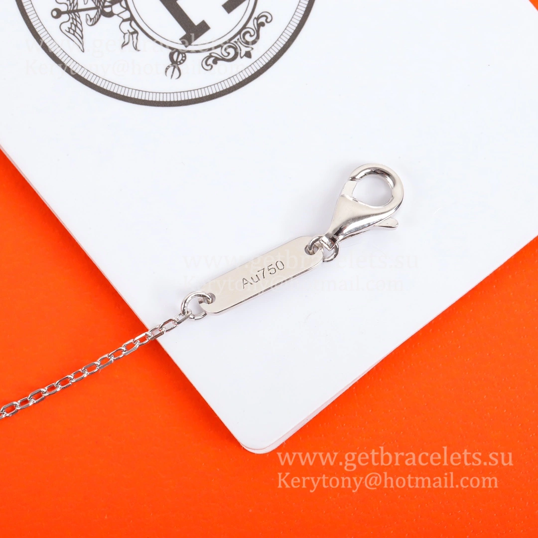 Disruptive Design Hermes Finesse Necklace with Black Spinel Gemstones White Gold