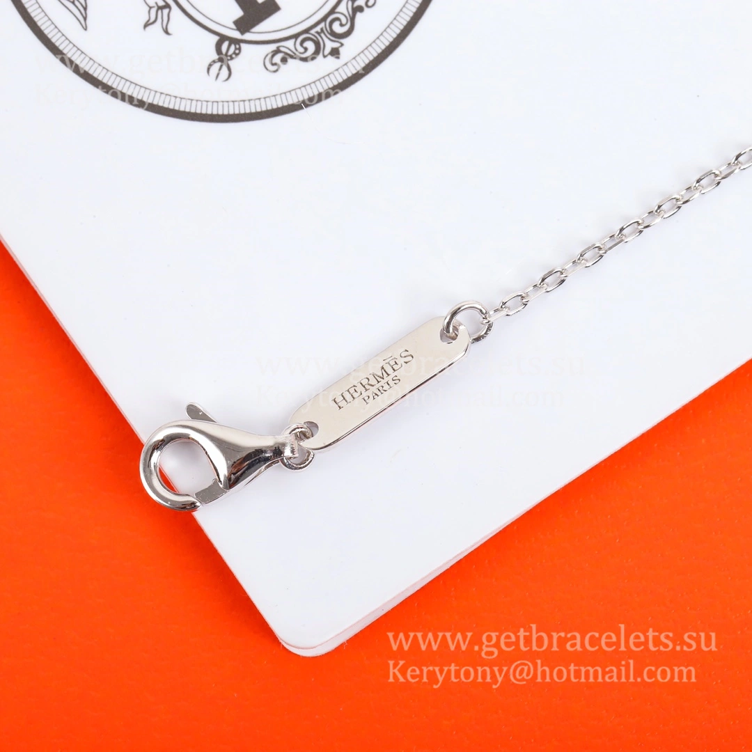 Disruptive Design Hermes Finesse Necklace with Black Spinel Gemstones White Gold