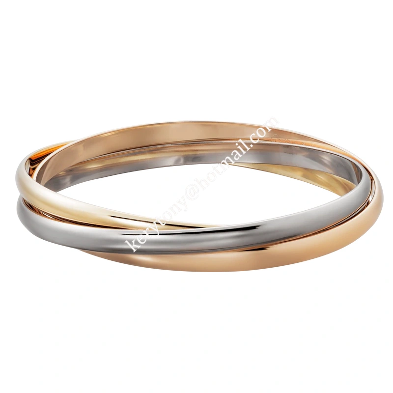 Fake Cartier Trinity Bracelet White Gold Yellow God Rose Gold B6013302 In UK Replica