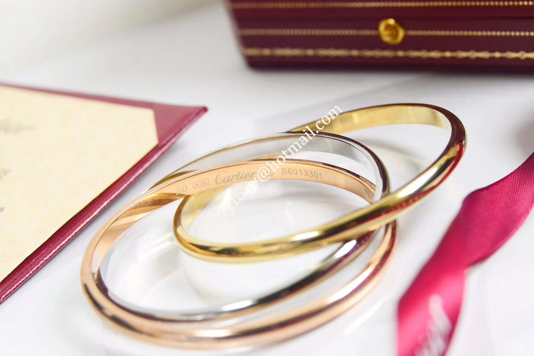 Fake Cartier Trinity Bracelet White Gold Yellow God Rose Gold B6013302 In UK Replica