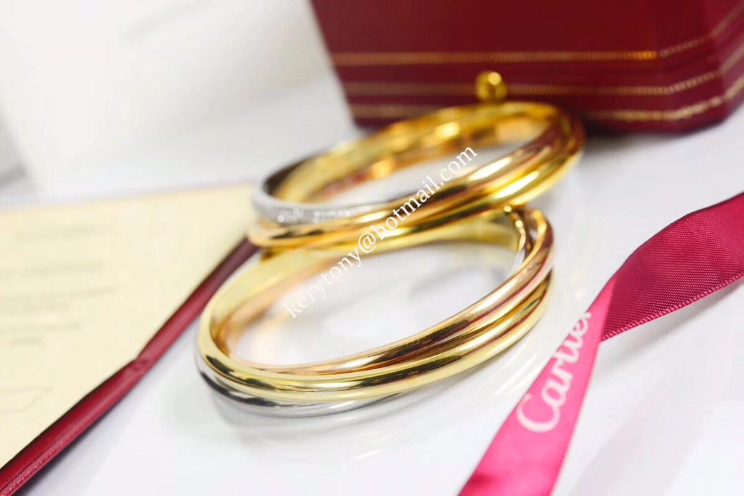 Fake Cartier Trinity Bracelet White Gold Yellow God Rose Gold B6013302 In UK Replica