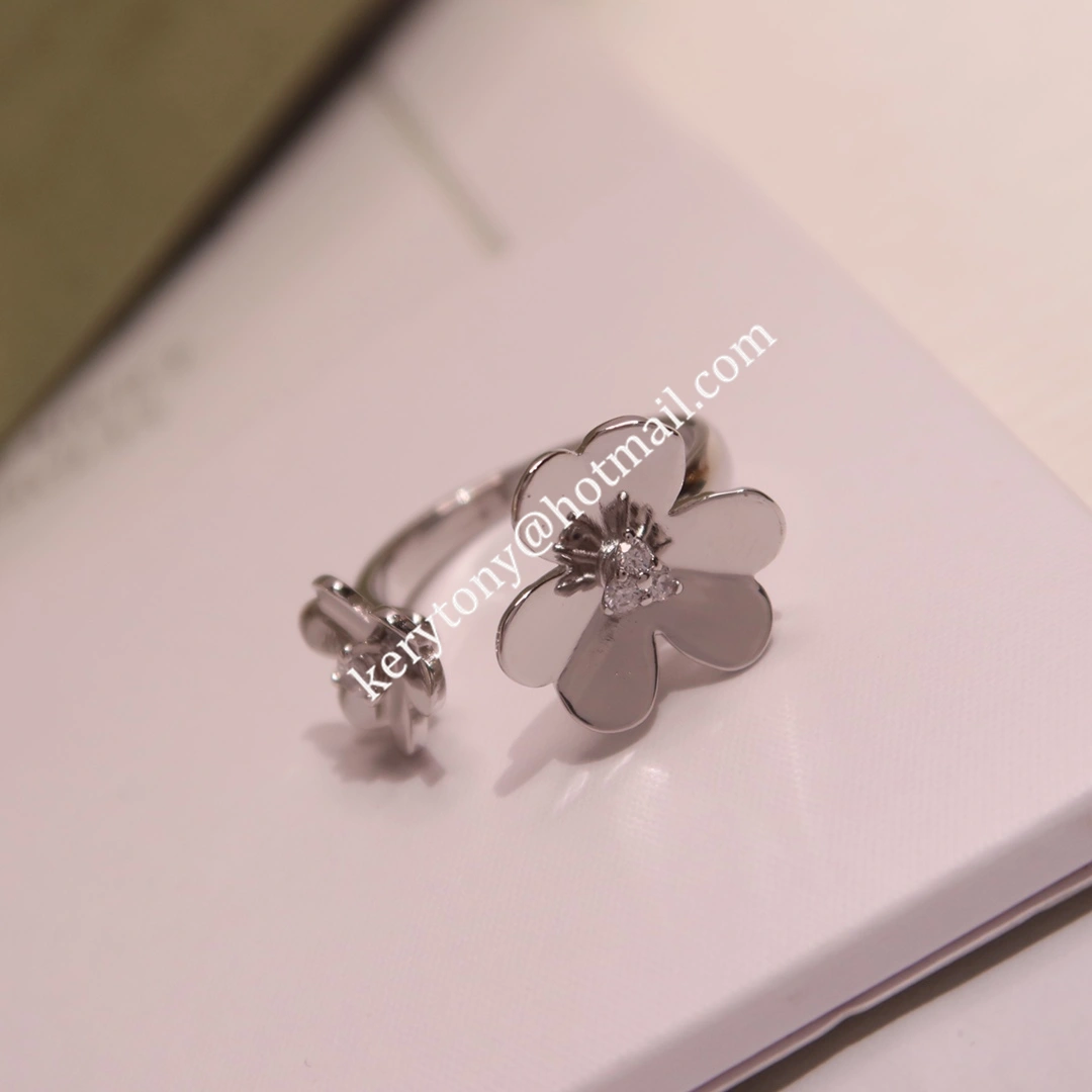 Fake Van Cleef Arpels Frivole Between the Finger Ring Yellow Gold with Diomonds Couple Style