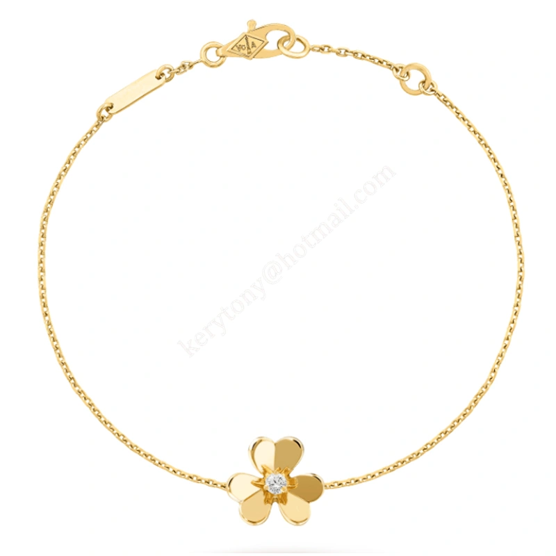 Fake Van Cleef Arpels Frivole Bracelet Yellow Gold White Gold With Diamond For Girls
