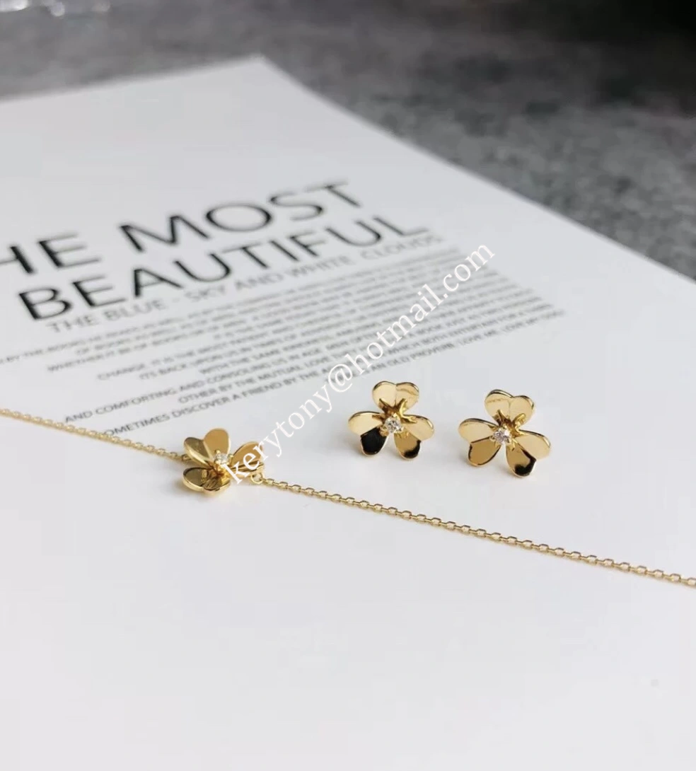 Fake Van Cleef Arpels Frivole Bracelet Yellow Gold White Gold With Diamond For Girls