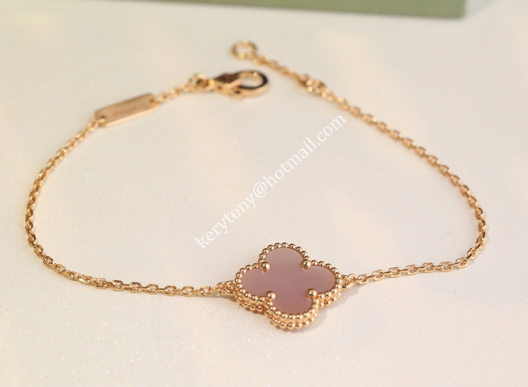 Fashion Trends Van Cleef Arpels Vintage Alhambra Bracelet Rose Gold With Pink Mother-of-Pearl for Sale