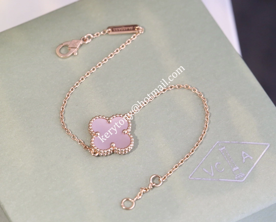 Fashion Trends Van Cleef Arpels Vintage Alhambra Bracelet Rose Gold With Pink Mother-of-Pearl for Sale