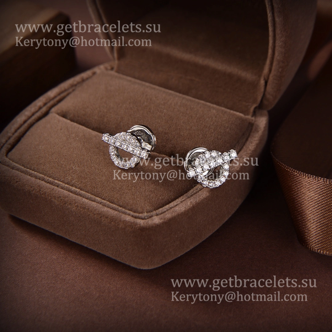 Good Price Hermes Finesse Earrings White Gold with Diamonds