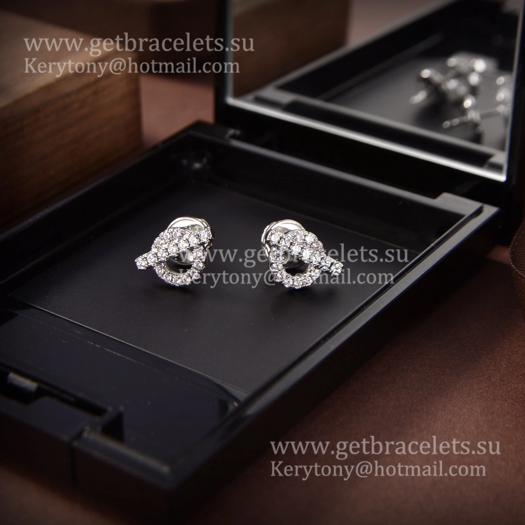 Good Price Hermes Finesse Earrings White Gold with Diamonds