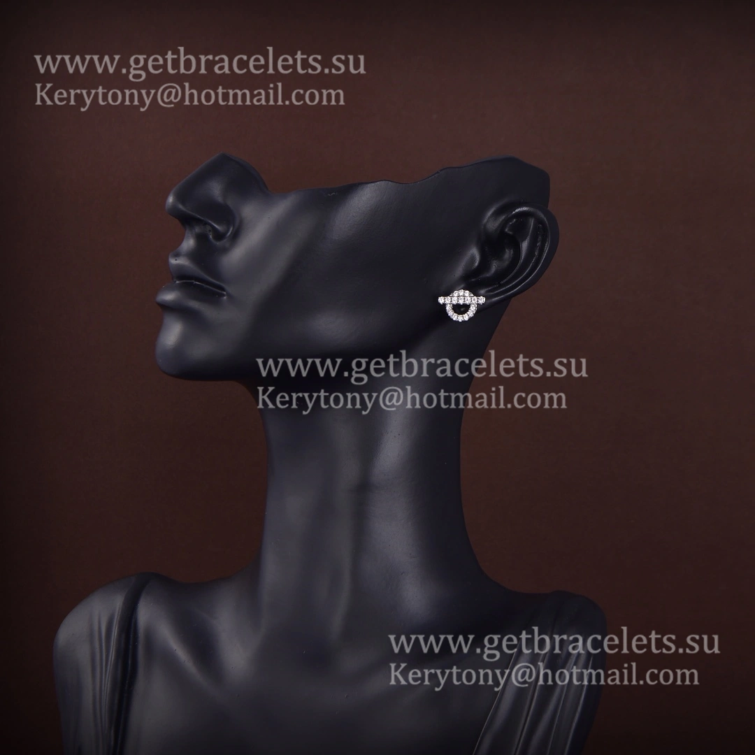 Good Price Hermes Finesse Earrings White Gold with Diamonds