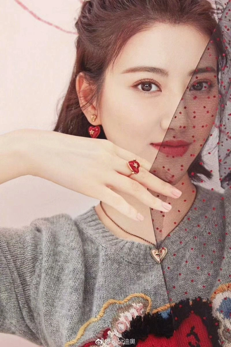 Good Quality Dior Dioramour Fashion Red Heart Star Pattern Ladies Rotatable Ring Gold 2018 R0700DMRLQ_D911