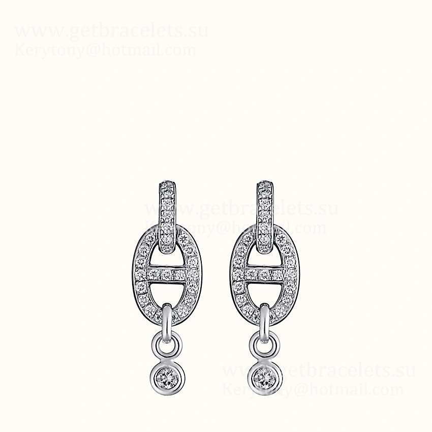 Good Reviews Hermes Chaine D’Ancre Enchainee Earrings With Diamonds Silver Yellow Gold Rose Gold