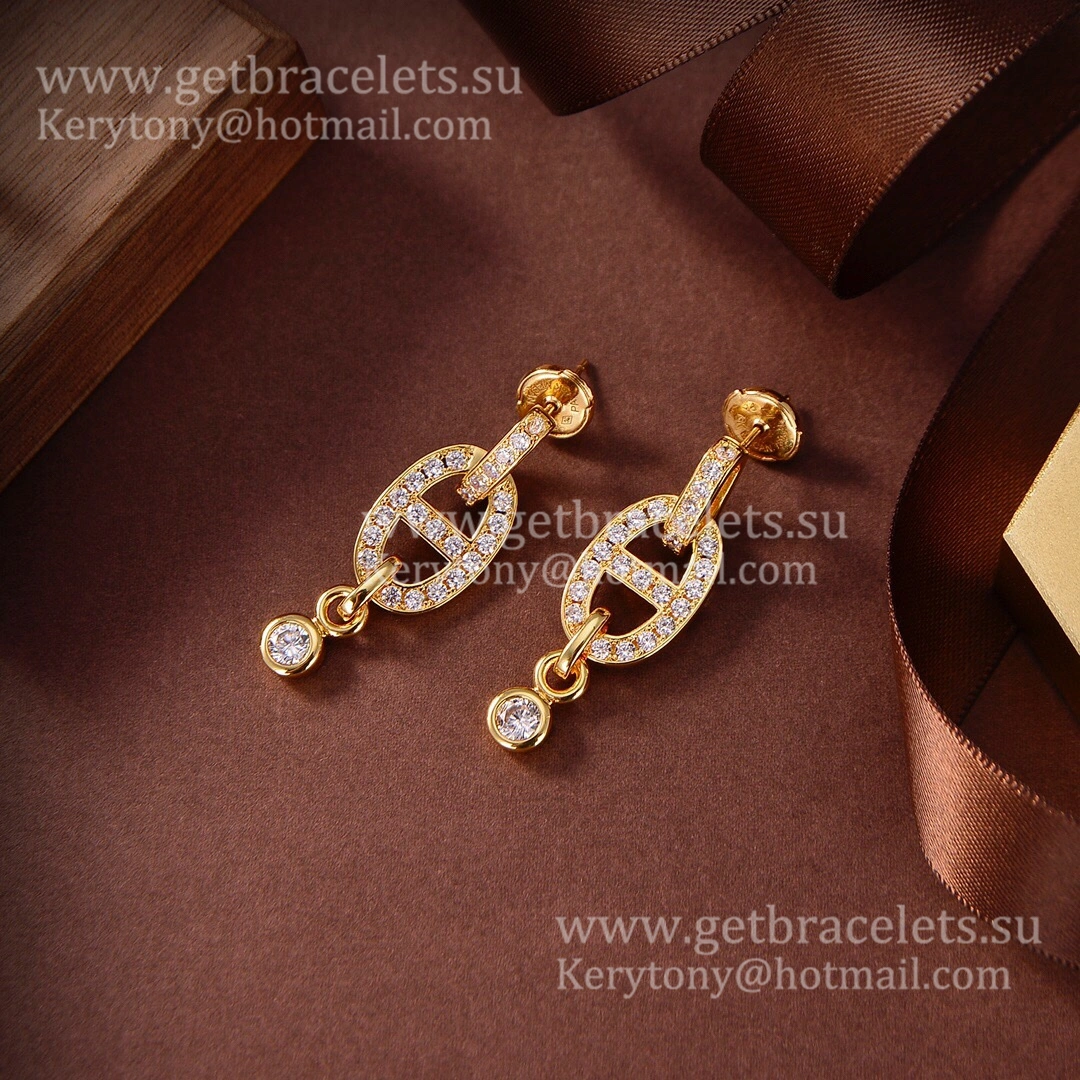Good Reviews Hermes Chaine D’Ancre Enchainee Earrings With Diamonds Silver Yellow Gold Rose Gold