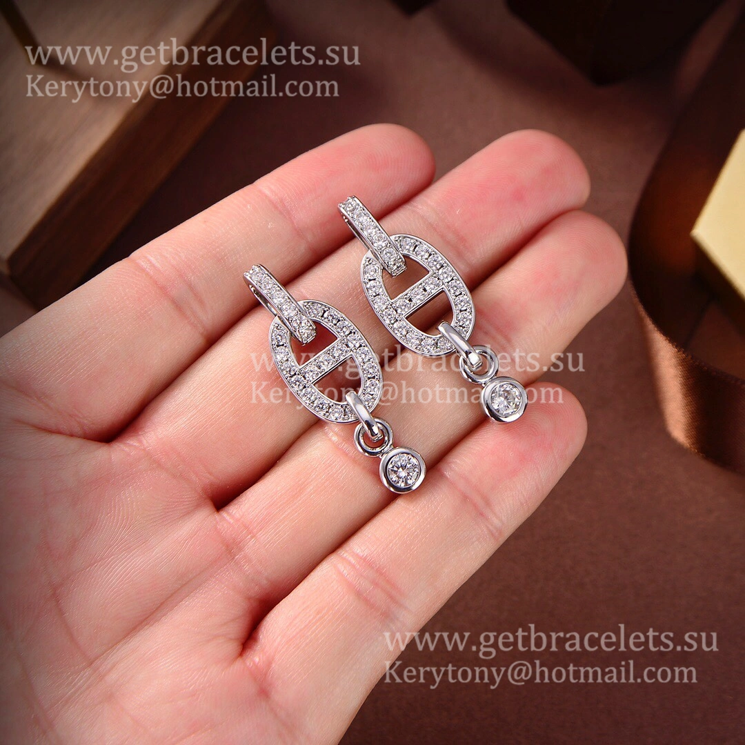 Good Reviews Hermes Chaine D’Ancre Enchainee Earrings With Diamonds Silver Yellow Gold Rose Gold