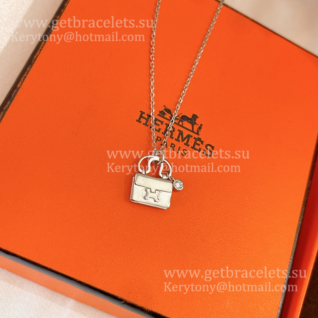 Good Reviews Hermes Constance Amulette Necklace With 1 Diamond Silver Yellow Gold Rose Gold