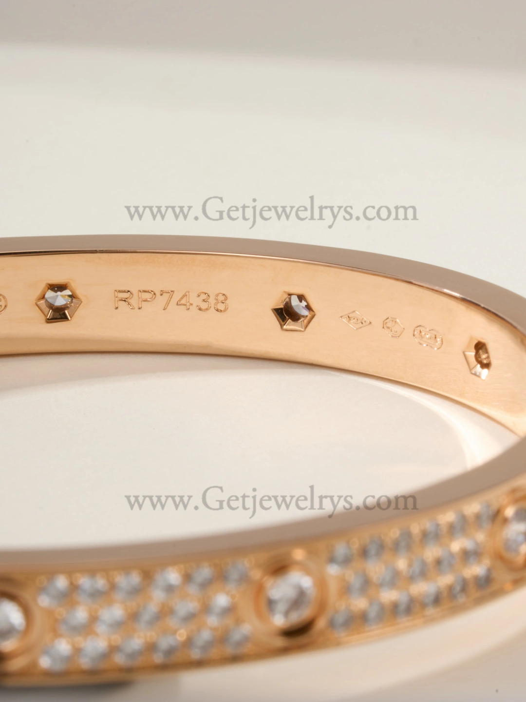 Hand-Set) Cartier Diamond-Paved Love Bracelet with 10 Big Diamonds White Gold Rose Gold