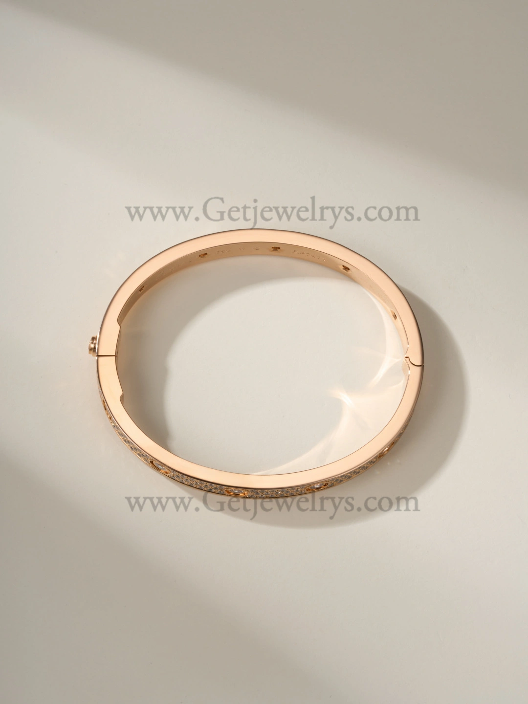 Hand-Set) Cartier Diamond-Paved Love Bracelet with 10 Big Diamonds White Gold Rose Gold