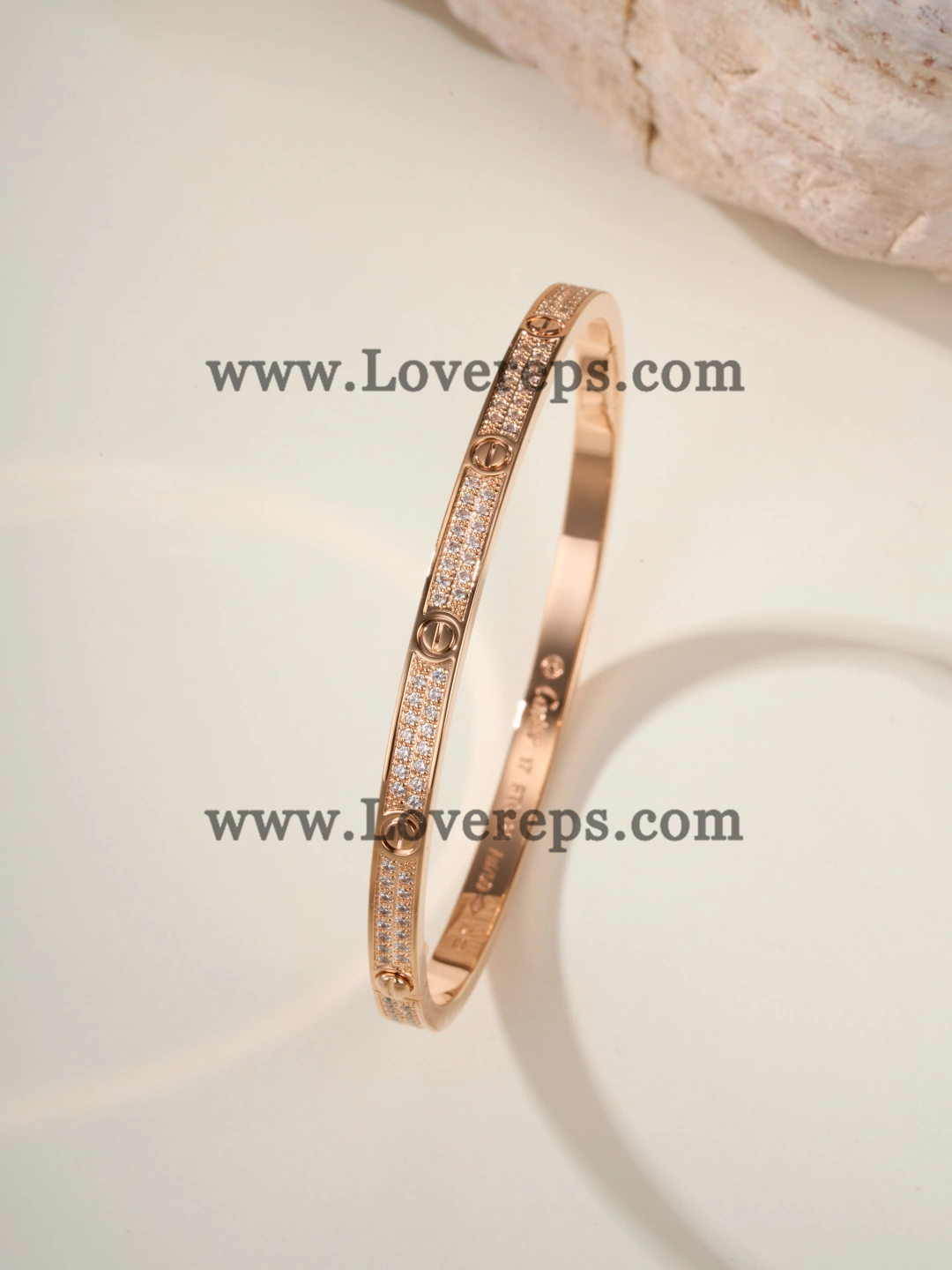 Hand-Set) Cartier Love Bracelet Small Model With Pave Diamonds White Gold Yellow Gold Rose Gold