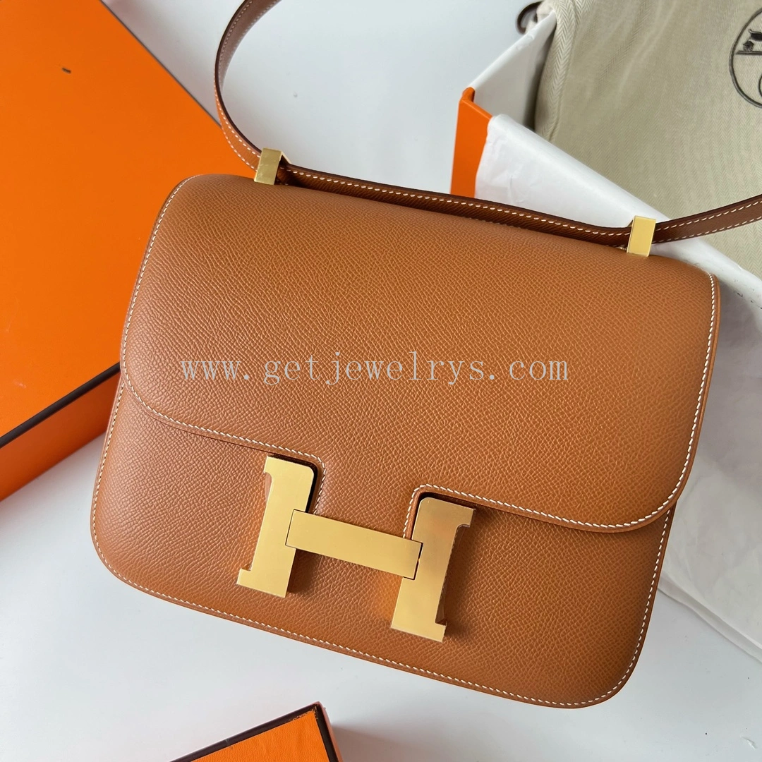Handmade Hermes Constance 24cm In Epsom Calfskin Clemence With Gold