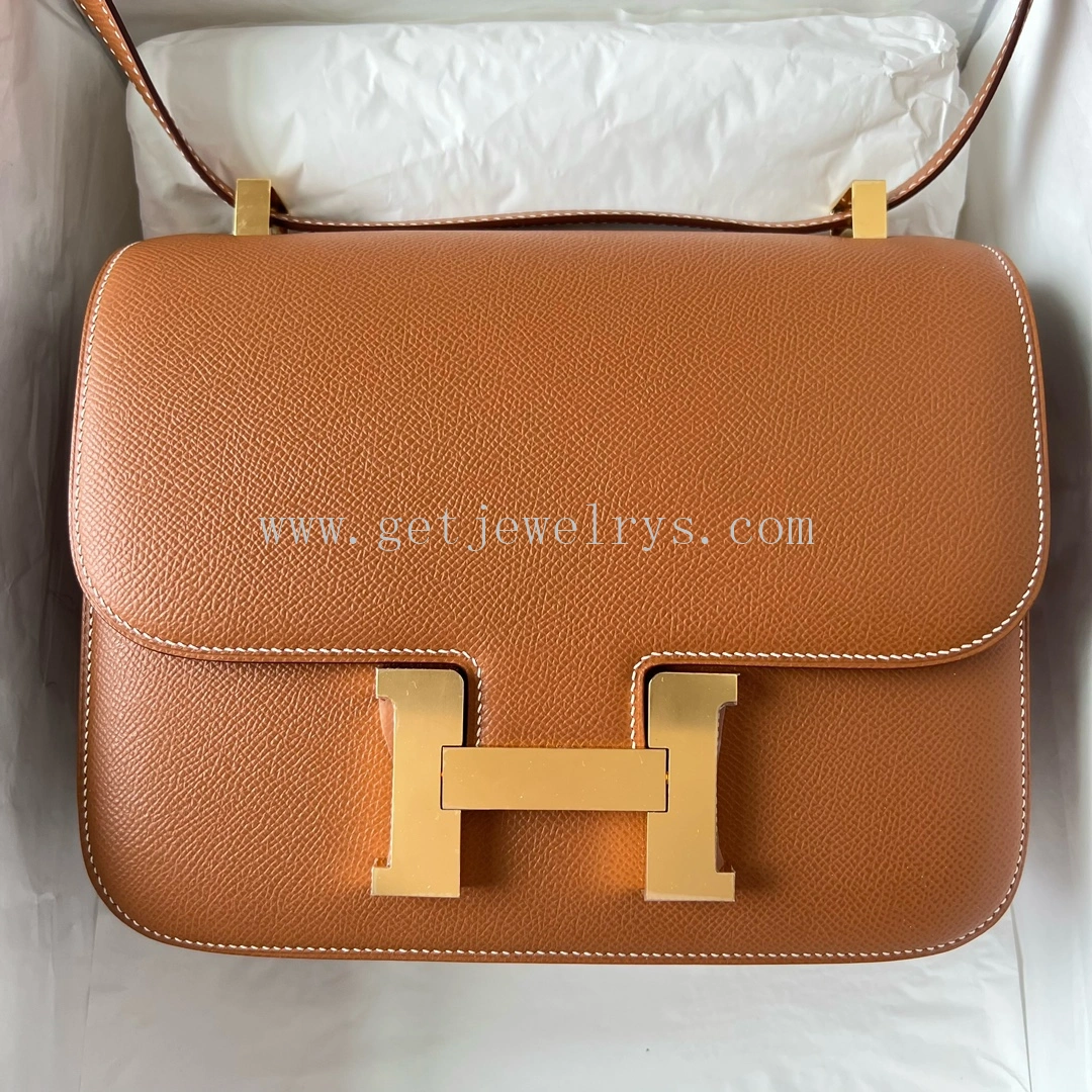 Handmade Hermes Constance 24cm In Epsom Calfskin Clemence With Gold