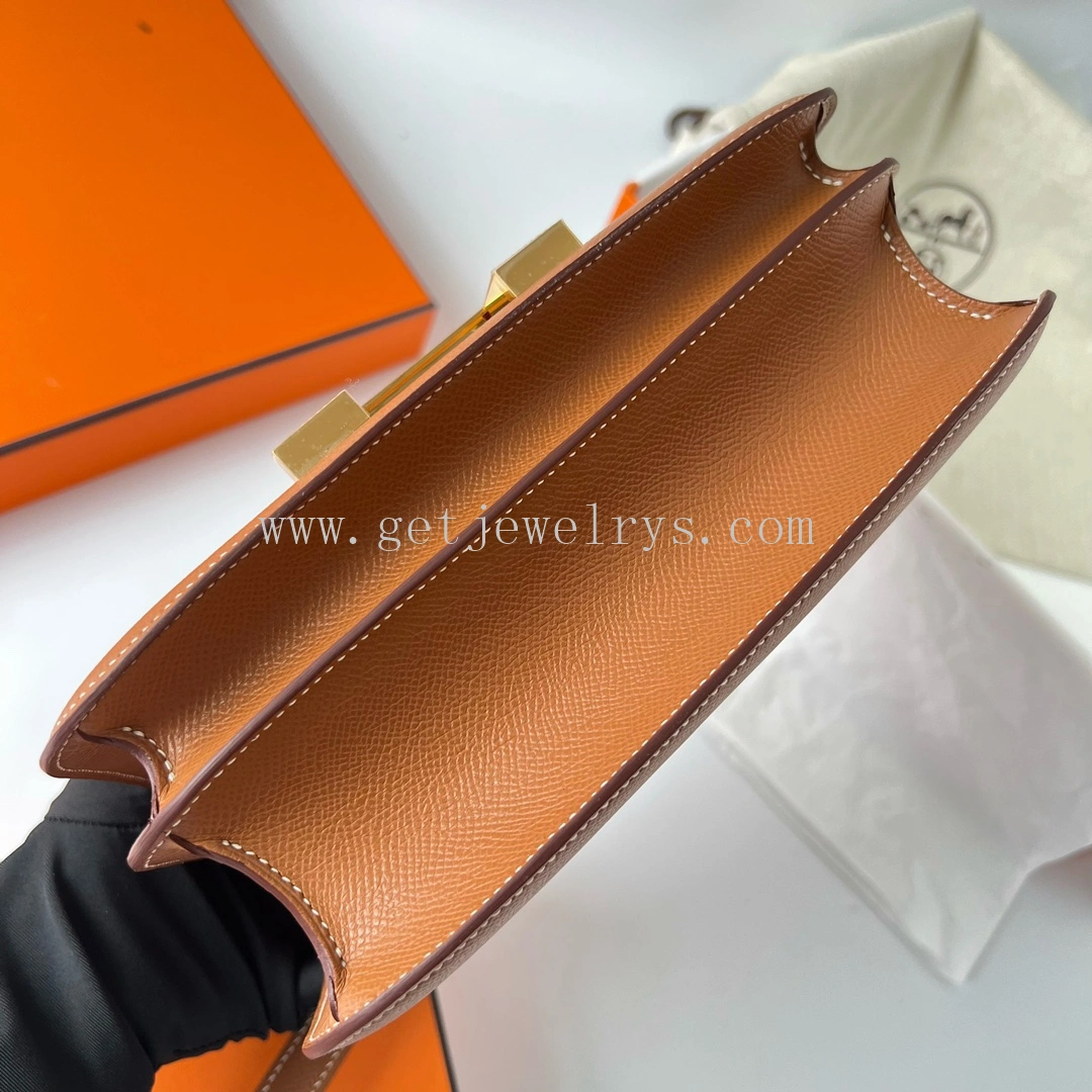 Handmade Hermes Constance 24cm In Epsom Calfskin Clemence With Gold